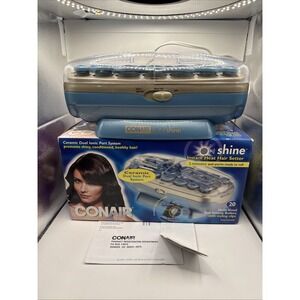 Conair Ion Shine CHV261X Velvet Blue Flocked Hot Rollers Curlers WITHOUT clips